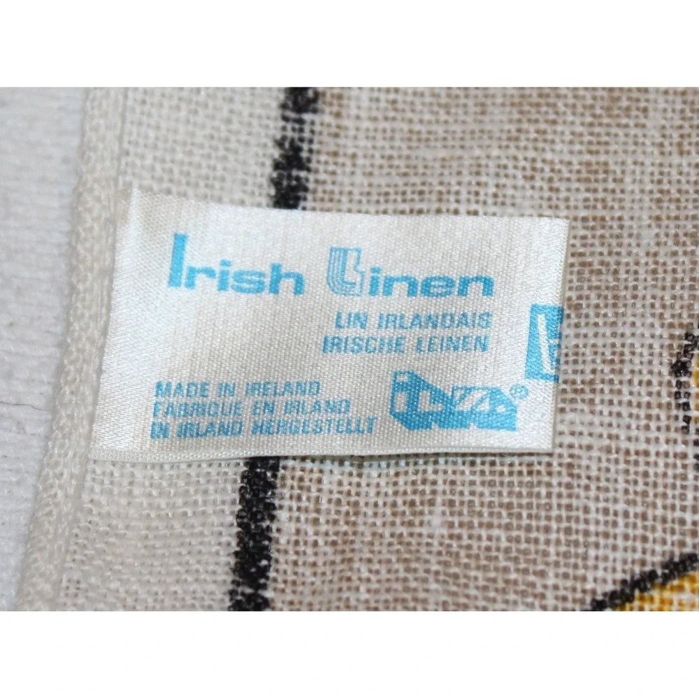 vintage Irish Linen Tea Towel The Man Behind The Bar poem Ireland 29x20